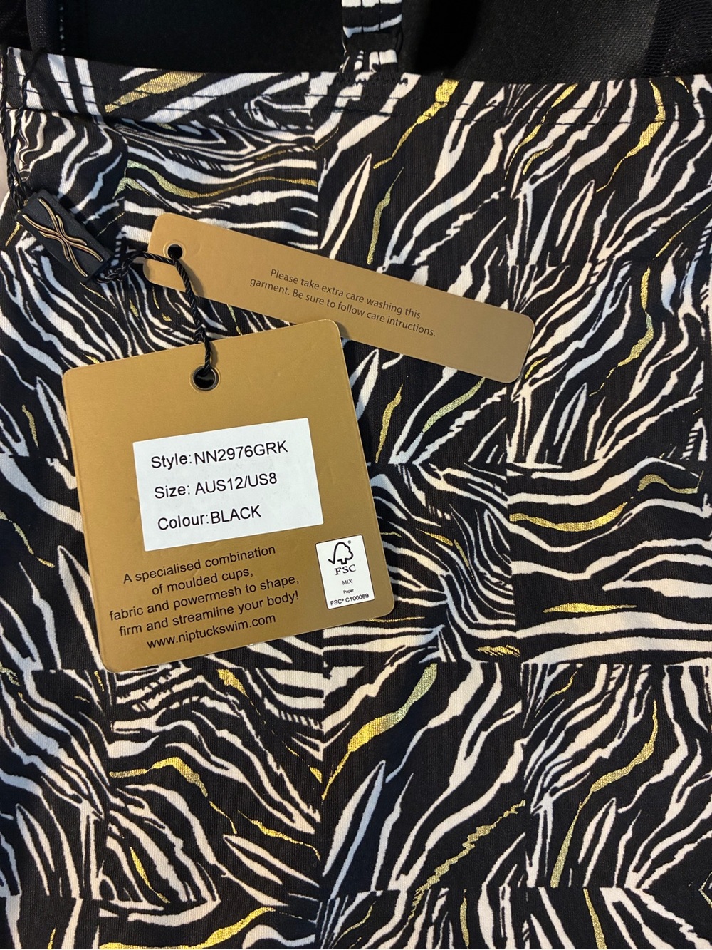 Nip Tuck Swim Size 8 Womens Animal Print One Piece Swimsuit MultifitCup NWT/0213 - Picture 7 of 11